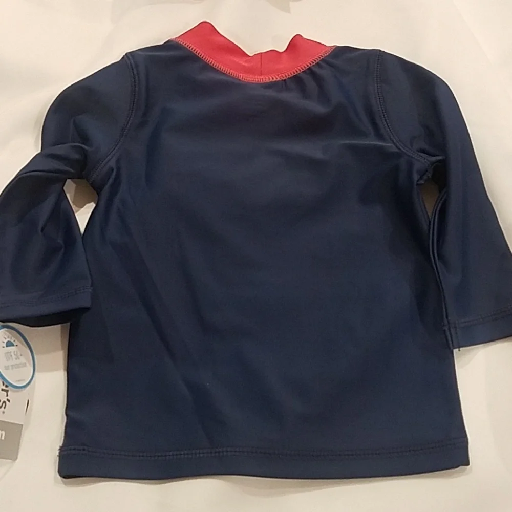 Carter's Rashguard Swim Trunks Baby Boys 3 months 50+ UPH Blue Red Sharks